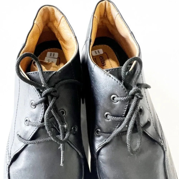 Men’s Easy B London‎ Shoes Comfort Chukka Boots Size 11 Extra Wide Black Leather - Picture 12 of 15